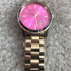 Michael Kors watch gold with pink face